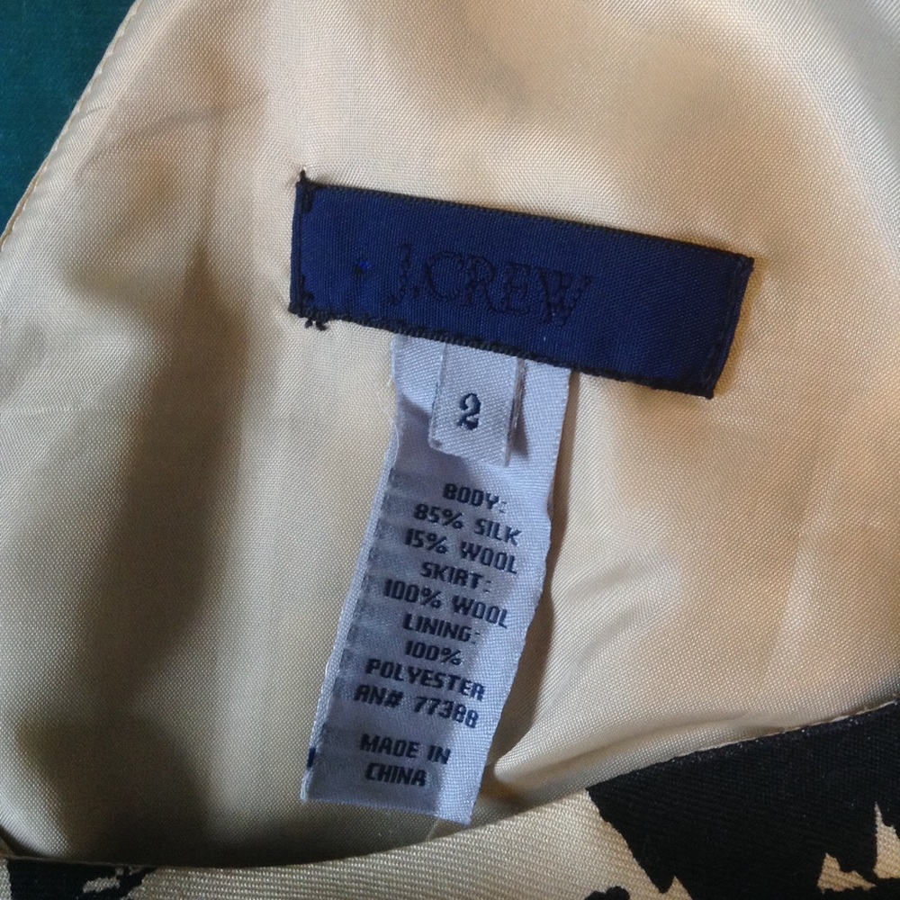 vintage style J CREW silk wool wiggle dress 2 (E3) - Picture 9 of 9